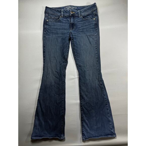 American Eagle Women's Kick Bootcut Blue Denim Jeans - Size 14 Long (34x32) - Picture 1 of 6